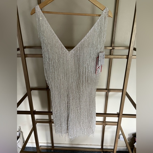 White Beaded Prom Dress - Picture 1 of 6